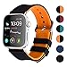 Fullmosa Apple Watch Band 44mm 42mm 40mm 38mm Compatible Apple Watch Silicone Band, Rainbow Soft Rubber iWatch Band for Apple Watch 5/4/3/2/1, Black Top/Pumpkin Orange Bottom 44mm 42mm