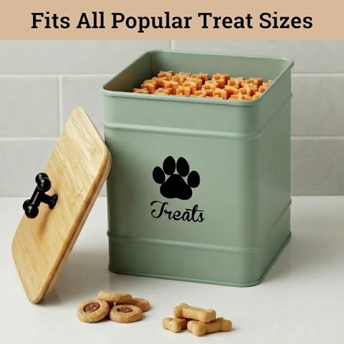 Image of Dog Treat Container Airtight, 6 inchW x 8 inchH, Powder Coated, 12 Cup Capacity