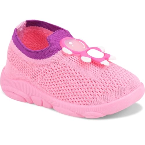 Image of HOOH Baby Unisex Walking Shoes with Musical Sound and Spinner, Knitted Upper, Slip Resistant, Mid Top Sneaker, Water Resistant, 0-24 Months