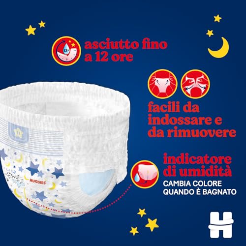 Huggies Overnight Pannolini Notte Bambino, Taglia 5 (12-17 Kg), Pannolini Assorbenti Per La Notte, Design Disney, 24 Pz - 4