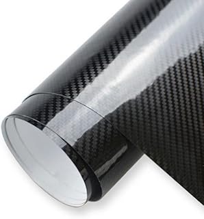 Rana Store Carbon Fiber Black High Gloss Anti Scratch Car Protection Film Car Styling Decoration - (Black Black, Glossy, 2M Length, 30cm Width)