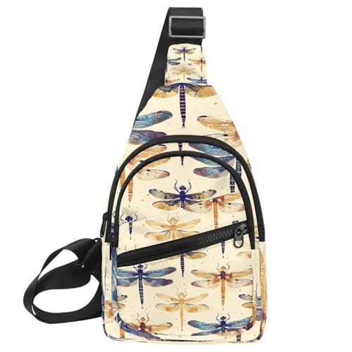 Sac à dos à bandoulière libellule pour voyage et randonnée en plein air