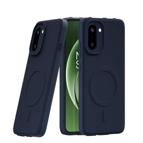 Image of Back Cover Compatible with OnePlus 15R 5G | MagFit Ring Design (Non-Magnetic) | Shockproof Case | Anti-Slip Grip | Raised Camera Edges | Slim Protective Case for OnePlus 15R 5G (Steel Blue)