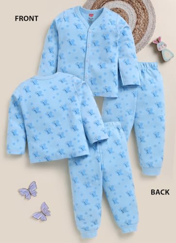 Image of LuvLap Baby Boys & Girls Regular Fit 100% Cotton Half Sleeves Jhabla & Shorts Set Pack of 2
