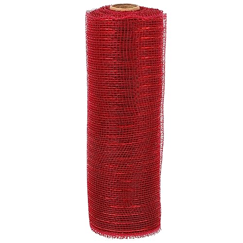 OHPHCALL Cinta De Malla Roja Decorativa Para Manualidades y Embalaje Floral, Rollo De Malla Pp, Color Burdeos, Resistente y Versátil, Adecuado Para Coronas, Celebraciones y Festivales