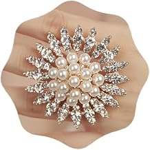Vintage Round Pearl Ring Wide Ethnic Style Women Statement Ring Rhinestone Exaggerated Cocktail Ring Vintage Rhinestone Ring for Wedding Women Gold