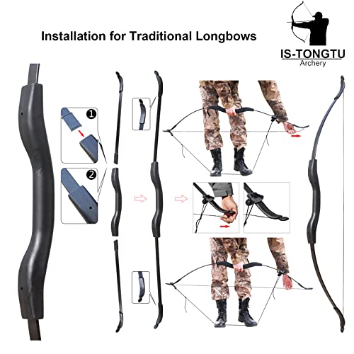 Tongtu Takedown Recurve Bow And Arrows Set For Adult Beginner & Youth Right And Left Handed, 20-50Lbs Traditional Archery Longbow Kit For Shooting Practice (50Lbs) #TOP7
