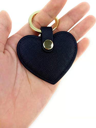 Dan Fashion Leather Men Keychain Heart Shape Cute Leather Key Ring Car Key Holder (Black) #TOP2