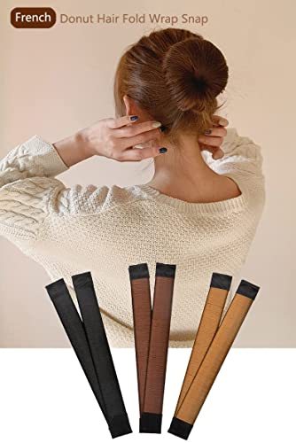 MYEAST Modelador de coque de cabelo feminino de 3 peças, modelador de coque de bailarina para crianç