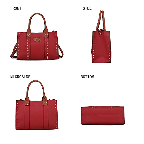 Mkf Collection Tote Bag For Women, Vegan Leather Top-Handle Crossover Wristlet Wallet & Satchel Handbag Purse #TOP4