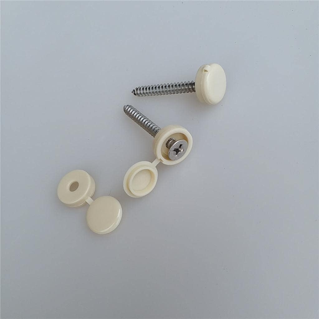 100Pcs Plastic Hinged Screw Cover Fold Part for Car Home Decor - Beige, 4.1mm