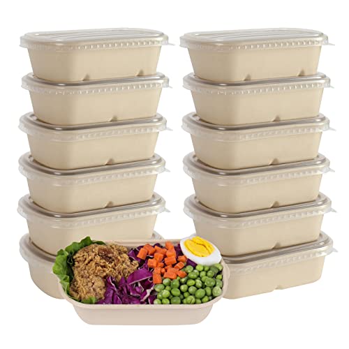 Jayeey 23Oz Disposable Bowls With Lids, Sugarcane Fiber Biodegradable Paper Bowls Take Away Food Containers Meal Prep Food Storage Deli Container Eco-Friendly Microwave & Freezer Safe 50 Pack #TOP3
