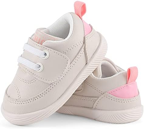MK MATT KEELY Baby Boys Girls Walking Infant Shoes Cute Cartoon Sneakers Non-Slip First Walkers Sneakers Toddler Shoes White Pink