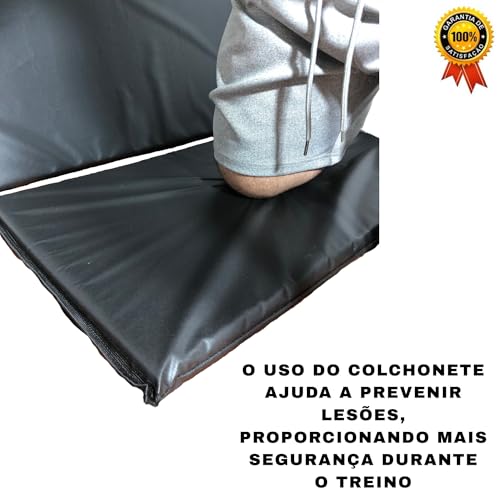 Colchonete Preto para Academia, Yoga, Pilates, Casa, Ar Livre, Acampamento 90x40x3cm, Espuma D23, Re