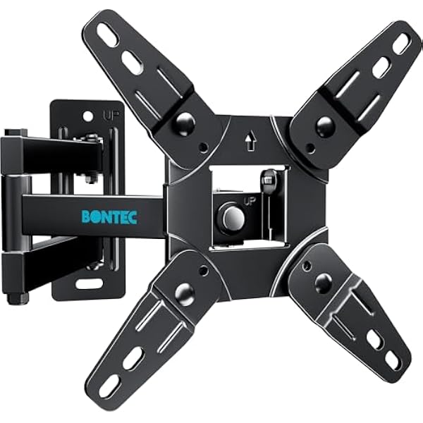 BONTEC Uchwyt ścienny do telewizorów 13-42 cale, płaskich i zakrzywionych, do 25 kg, z pełnym ruchem, nachyleniem, obrotem 360°, maksymalny VESA 200x200mm