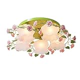 luces techo cocina leroy merlin Decorativo Vintage Pastoral Hierro Flores Lámpara de techo romántico salón lámparas de techo comedor dormitorio luces de techo