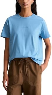 Marc OߴPolo Denim Damen T-Shirt aus Bio-Baumwolle Regular Fit, Blau (Azure Sky), M