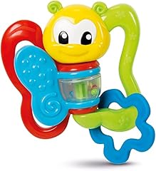 Baby Clementoni - Baby Butterfly Rattle, Sonaglio Neonato 3+ Mesi, Gioco Prima Infanzia per Stimolare lo Sviluppo Multisensoriale e la Manualità, con Pendente Mordicchioso, 17159