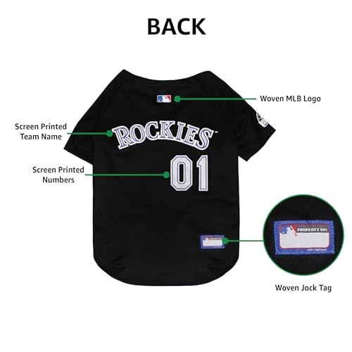 Official MLB Colorado Rockies Pet Jersey for Dogs & Cats, Size Small - Stylish Baseball Jersey for Your Furry Fan- Show Off Team Spirit with The Perfect Fan Apparel Gear for Pet, Dog & Cat - Thumbnail 5
