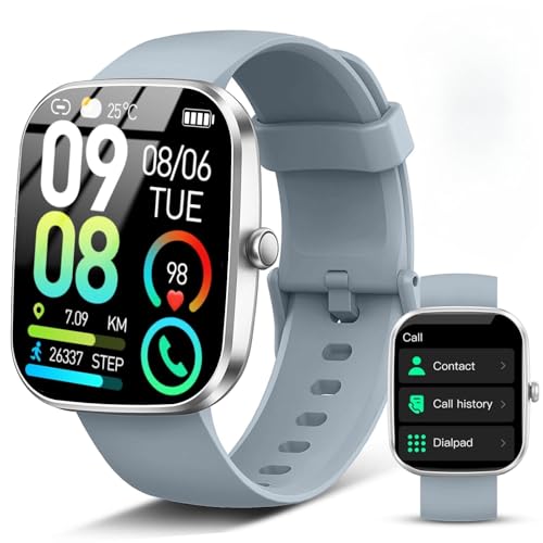 Image of Smart Watch for Men Women, 1.91 inchHD Screen Smartwatch Fitness Tracker(Answer /Make Call), Heart Rate /Activity /Sleep Monitor, SpO2, IP68 Waterproof,110+ Sport Mode, 2025 Step Counter for Android IOS Gray