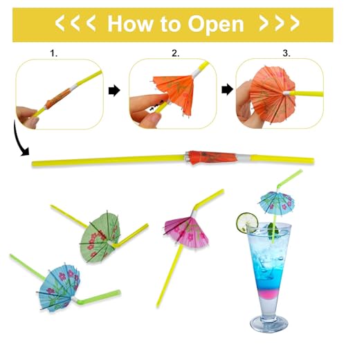 200 Pitillos con Sombrilla de Plástico Coloridos para Fiesta miniatura 3