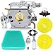 Harbot Carburetor Gasket Fuel Line Pimer Bulb Air Filter for Poulan 2150LE Predator 2155 2175 2350 2375 2375LE 2450 2550 2550LE 2550SE 262 PP210 PP260 PPB1838LE S1634 Snapper S1838 SM4018 Chainsaw