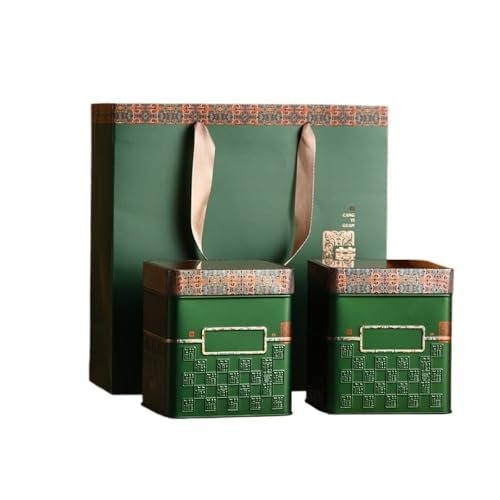 Latas de té a granel, latas de hojalata de gran capacidad, latas vacías, latas de almacenamiento de cocina, juego de té, latas dobles, caja de regalo, tarro de almacenamiento de té(C,M)
