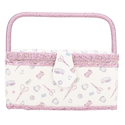 Panier à Couture, Panier à Couture, Outil de Couture Artisanal, Panier à Couture Vintage, Panier à Couture, Tissu Artisanal, Fil, Aiguille, Boîte de Rangement, Organisateur, 24,5