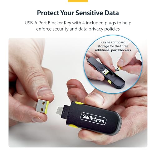 USB-A-Port-Blocker StarTech con llave y cuatro tapones 2
