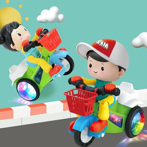 Image of Stunt Tricycle Bump and Go Toy with 4D Lights, Dancing Toy, Battery Operated Toy Plastic for Boys Girls - Multi Color