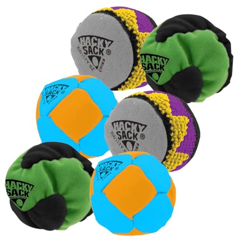Wham-O Hacky Sack - Footbags - 1.90-Inch - 3 Panel Foot Bag - Hand Stitched - Beginner - Advanced - Pro