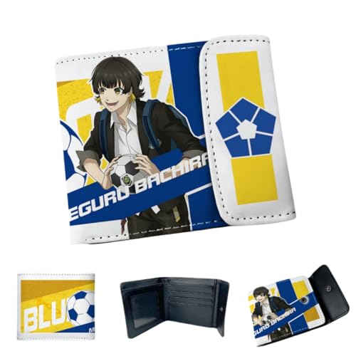 Sonsoke Blue Lock - Carteras de anime para hombre, doble pliegue, tarjeta de identificación, tarjeta de crédito, cartera multiusos para hombres y mujeres, regalo Cosprey, Bachira Meguru 7, L, Moderno