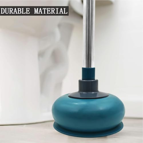 Image of Toilet Plunger Heavy Duty, High Pressure Toilet Plunger Clog Remover, Toilet Dredge Plunger, Air Plunger for Toilet Bathroom, Flexible Rubber Head Stainless Steel Handle