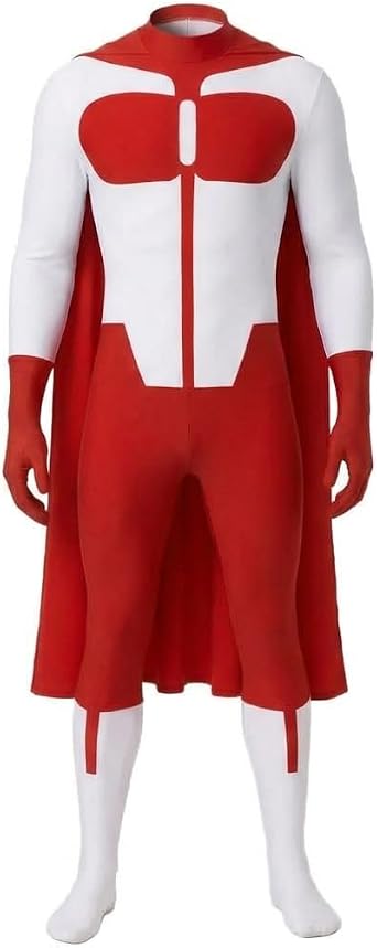 Omni-Man Costume Jumpsuit Cosplay Bodysuit with Cloak Accessories for Adult Men Full Set Halloween Outfits