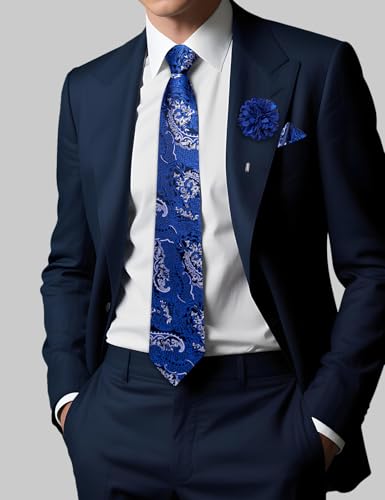 Image of DiBanGu Mens Zipper Tie Silk Pre-Tied Necktie with Gift Box