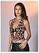 OYOANGLE Women's Sexy Leopard Prin Halter Crop Top Mesh Sheer Sleeveless Y2K Night Out Club Wear Going Out Top Brown XS