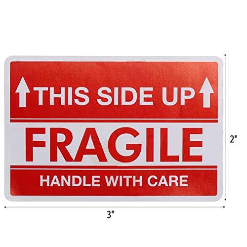 2 X 3 Inch Fragile Stickers, Handle With Care Warning Labels, This Side Up Stickers For Shipping And Moving - 500 Labels #TOP1