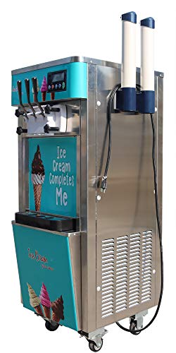 Commercial 110V 3Flavor Soft Ice Cream Cooling Making Machine 20-30L/H Standing Type(Ite#210051) #TOP5