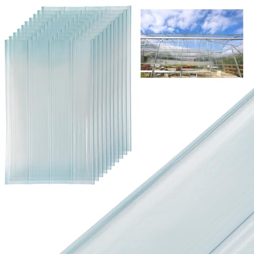 Peviasot Placas corrugadas de 2 mm con perfil trapezoidal FRP, 90 x 160 cm, láminas onduladas transparentes, resistentes a la intemperie, paneles de techo trapezoidales, paneles de iluminación, 10