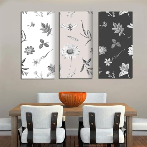 Affiches de fleurs pour réveiller un mur blanc art mural salon triptyque 50x100