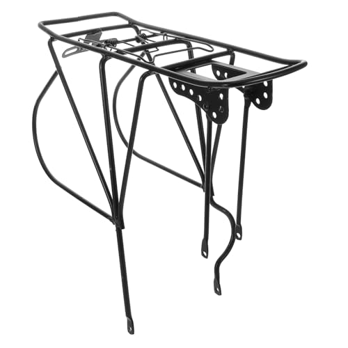 POPETPOP 1 Juego Soporte De Bicicleta Soporte para Teléfono De Bicicleta Frente Cesta Delantera De Bicicleta Estante De Carga Cesta Trasera Pedales Bolsas Trompa Black Hierro Macizo