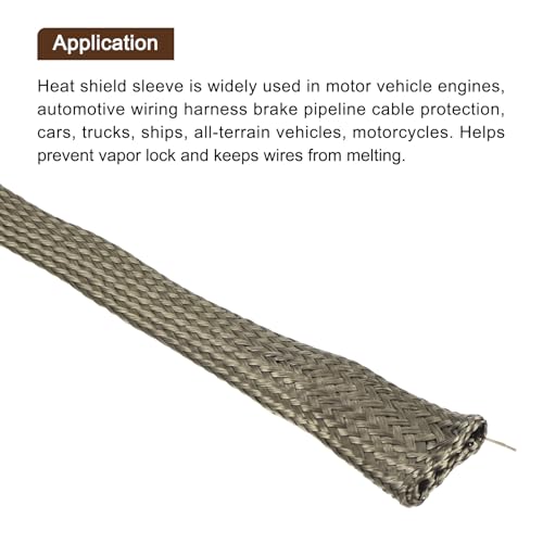 MECCANIXITY Heat Shield Sleeve, 5/16" ID 10 Feet Heat Sleeve Automotive Wire Heat Shield Fuel Line Heat Shield Sleeve Heat Sleeve Heat Wrap 800 Degree for Wires, Titanium Color by MECCANIXITY - Image 4