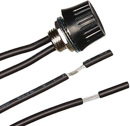 image for ICC Lite Rotary Style Single Pole ON/OFF Canopy Black Lamp Light Switc