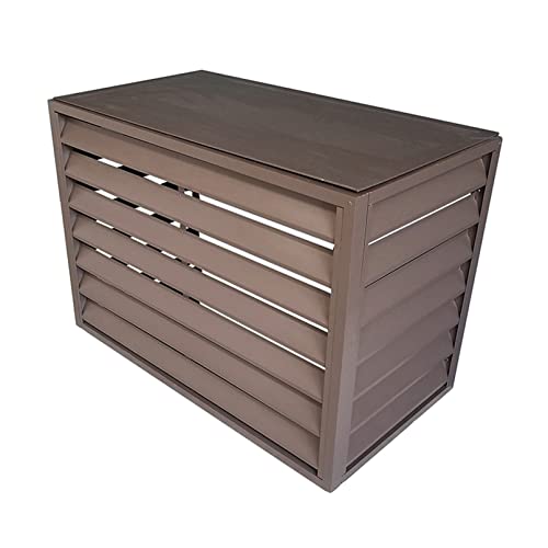 Cubierta de aire acondicionado, parrilla de protección decorativa para bombas de aire acondicionado y calor, escudo de aluminio para todo tipo de clima, caja de basura independiente (color)