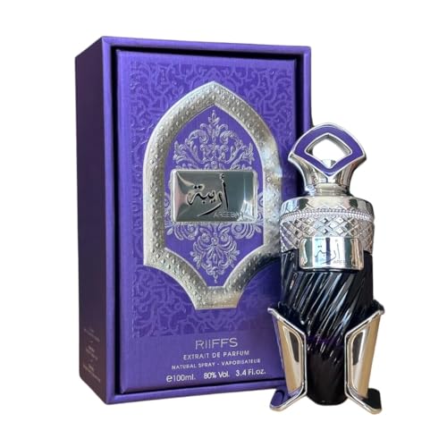 Riiffs Areebah Extrait de Parfum Unisex, Fragancia Oriental Amaderada, 100ml, Notas de Vainilla y Oud, con Estuche Elegante en Púrpura