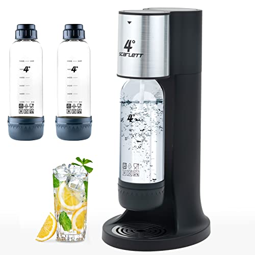 4° Sparkling Water Maker, Soda Maker Machine For Home Or Office, With 3×1.0L Bpa-Free Sparkling Water Bottle, Compatible With Any Screw-In 60L Co2 Carbonator(Not Included)(Matte Black) #TOP5