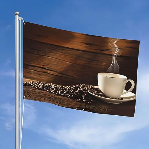 Drapeau tasse à café 1,2x1,8m résistant décoloration extérieur - 2