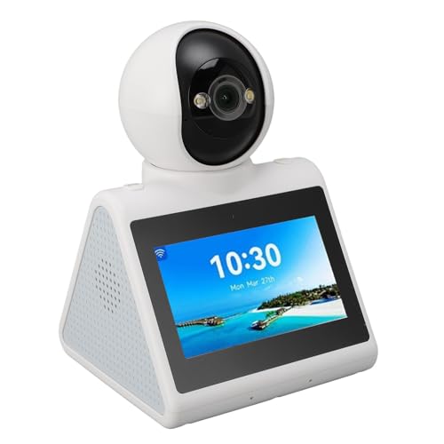 Luocute Smart Camera, 2 -Wege -Videoanrufkamera mit HD -Bildschirm 1080p 2MP Innenverkehrs -Überwachungskamera Pan Tilt für Baby/Älteste/Nanny/Hundemonitor, Telefon -App,