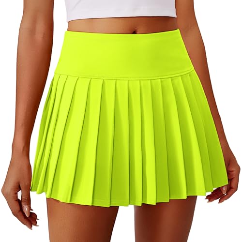 PINSPARK Pleated Tennis Skirts for Women High Waist Golf Skirt Lightweight Mini Athletic Skorts for Pickleball Workout