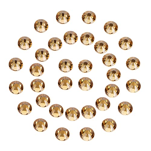 1440Pcs Flat Back Glass Rhinestones for Bedazzling(4.0mm,Topaz)